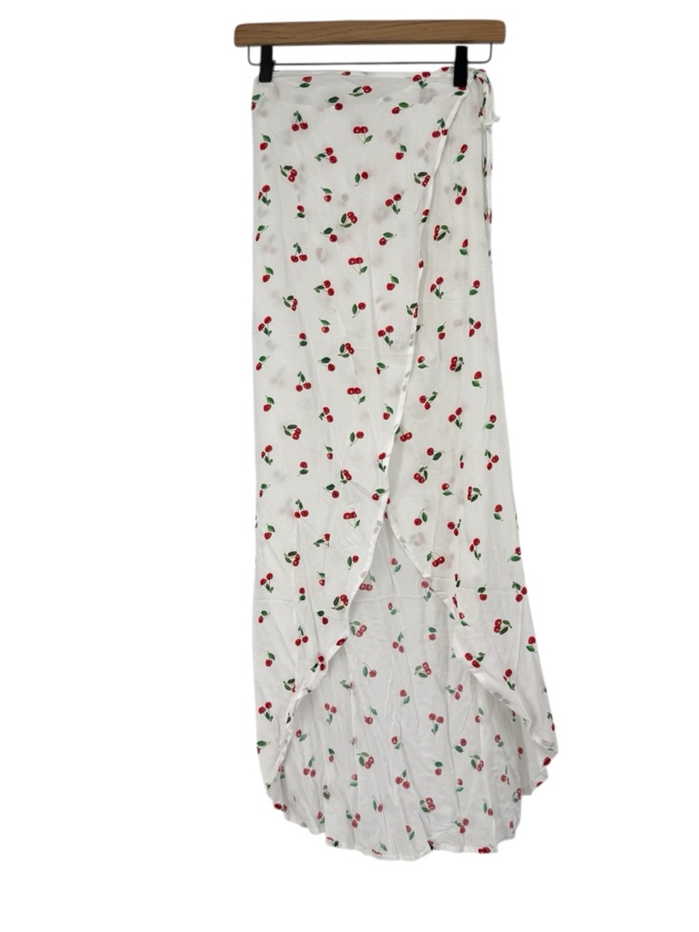 WeWoreWhat White Cherry-Print Wrap Skirt Cover Up NEW Size Small - Picture 9 of 14